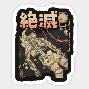 Cosmic extinction - Skeleton in space Sticker